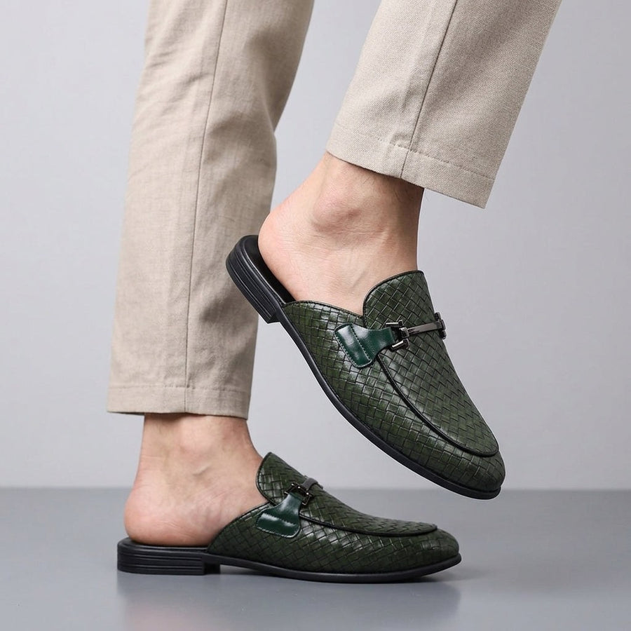 Cambridge Horsebit Mule in Emerald