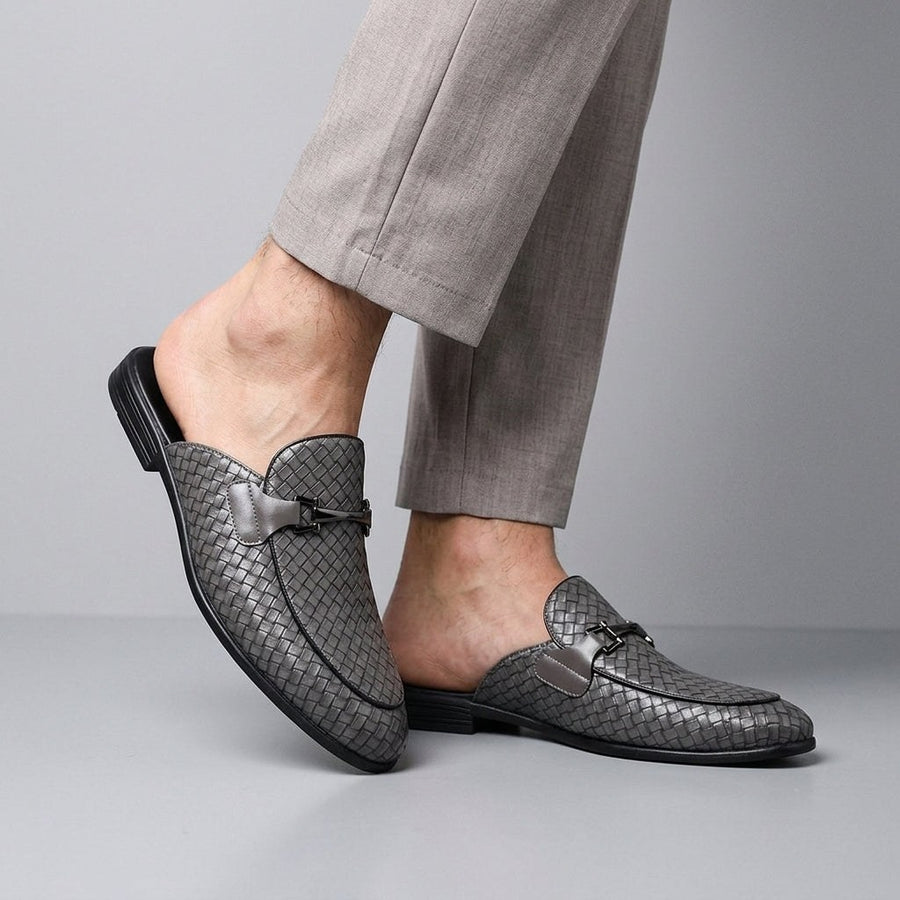 Cambridge Horsebit Mule in Slate Gray