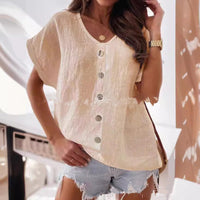 Camila Blouse with Button Front in Black