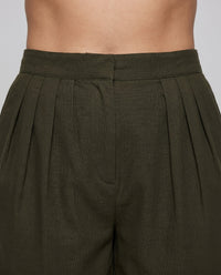 Camila Casual Linen Shorts in White