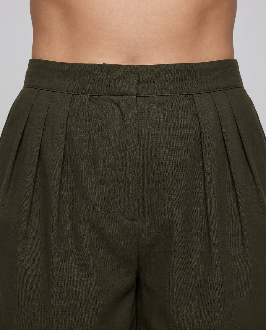 Camila Casual Linen Shorts in White