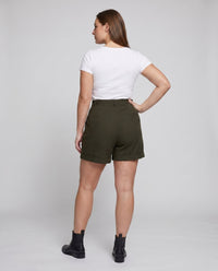 Camila Casual Linen Shorts in White