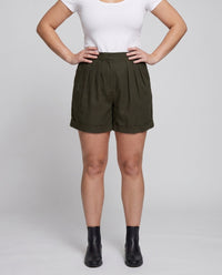 Camila Casual Linen Shorts in White