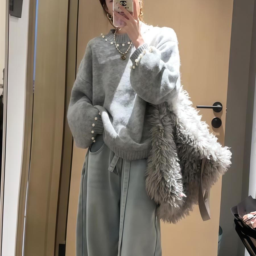 Camila Elegant Sweater in Grey