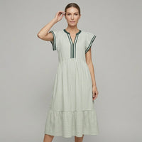 Camila Flutter Sleeve Midi Dress in Sage