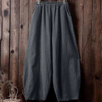 Camila Linen Trousers in Gray