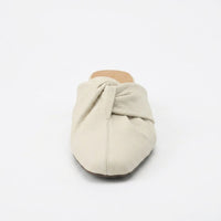 Camilla Leather Twist Mule in Pearl