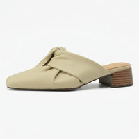 Camilla Leather Twist Mule in Sage