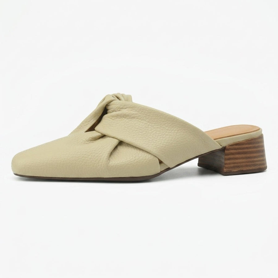 Camilla Leather Twist Mule in Sage