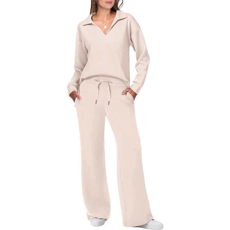 Camille Casual Set with V-Neck