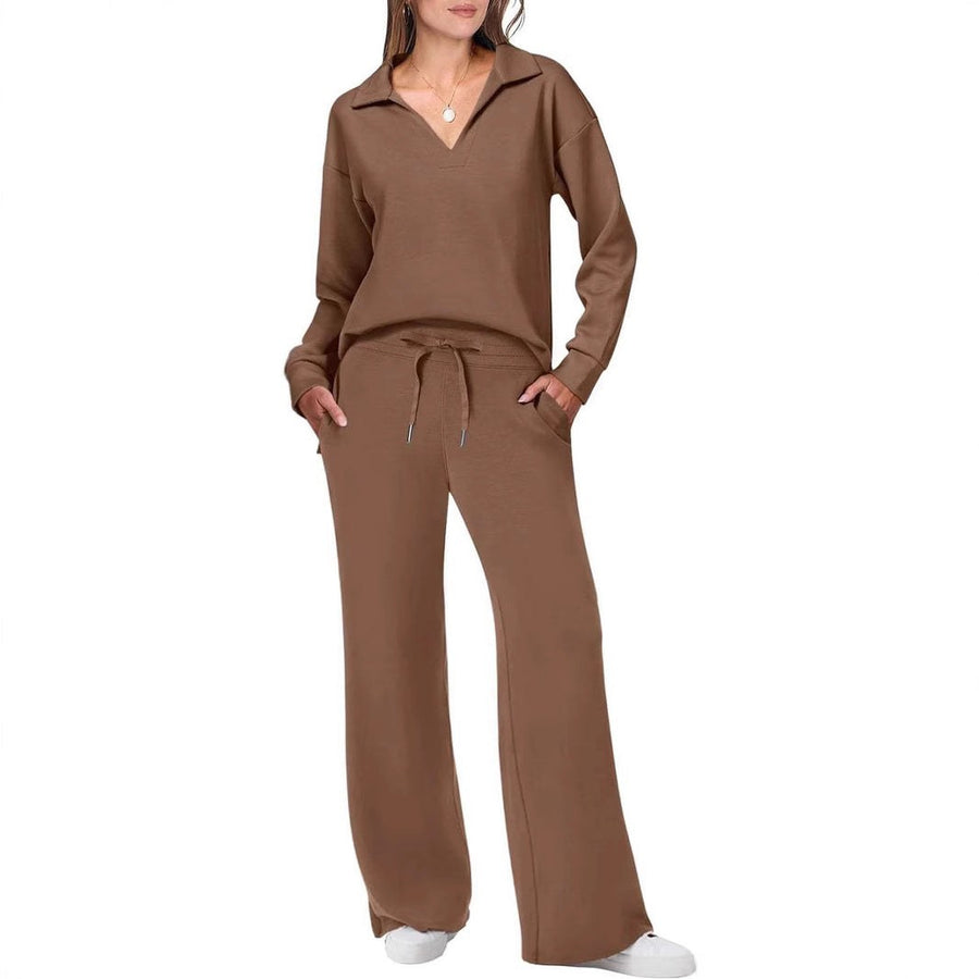 Camille Casual Set with V-Neck