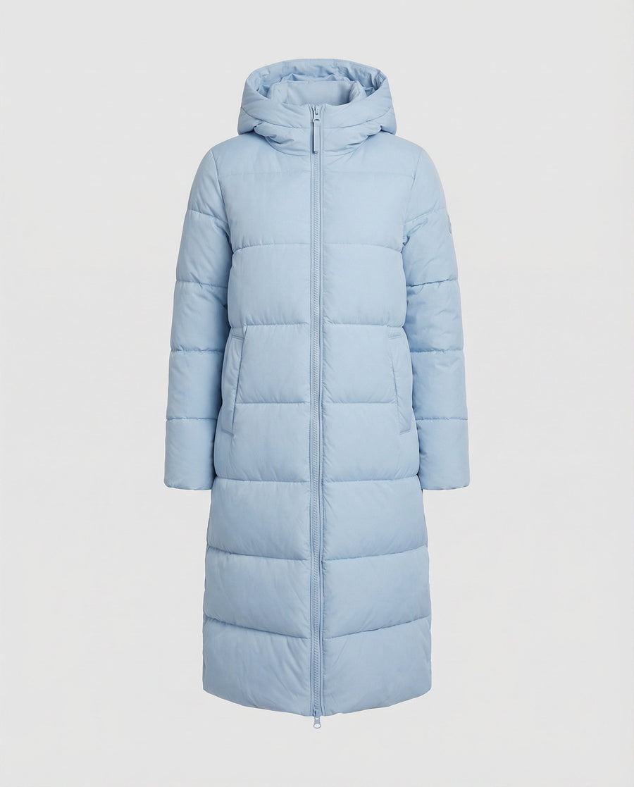 Camille Coat with Hood and Fitted in Blue