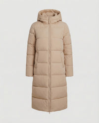 Camille Coat with Hood and Fitted in Camel