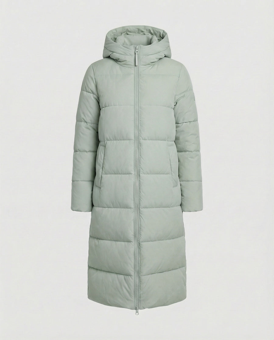 Camille Coat with Hood and Fitted in Green