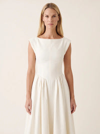 CAMILLE ELEGANCE MIDI DRESS front detail
