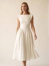 CAMILLE ELEGANCE MIDI DRESS editorial walk