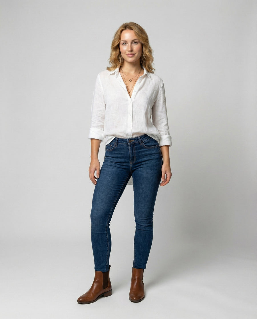 Camille Elegant Blouse in White