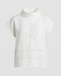 Camille Linen Blouse in Grey