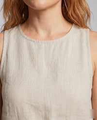 Camille Linen Dress with Sleeveless