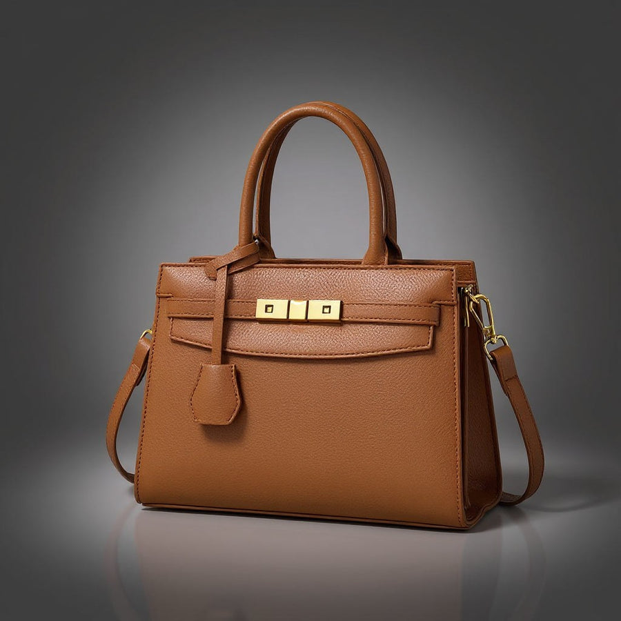 Camille Top Handle Bag in Sienna Brown