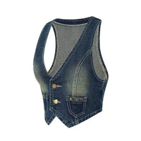 Camille Vest with Pockets in Blue