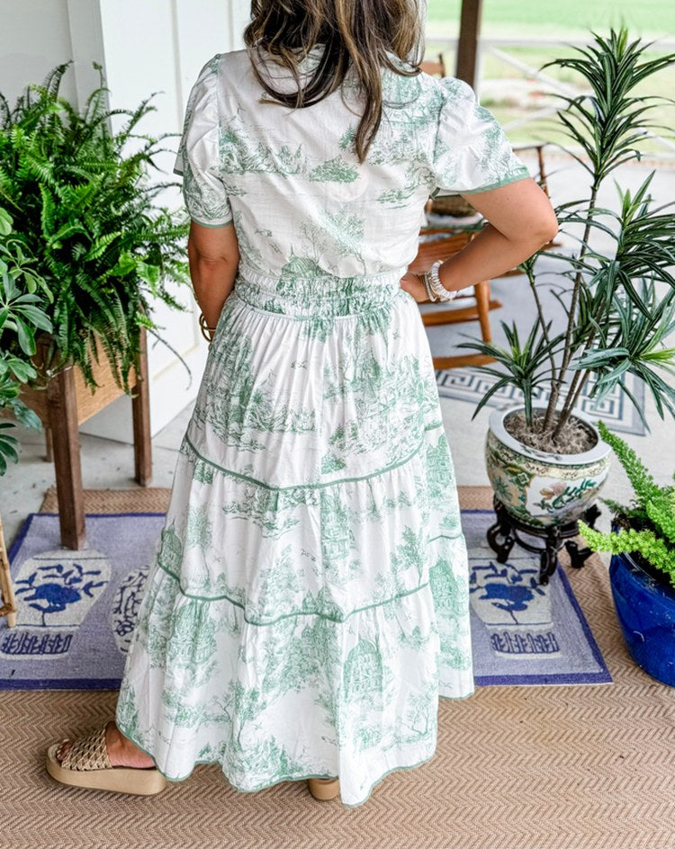 Camille™ Classic Toile Maxi Dress in Black