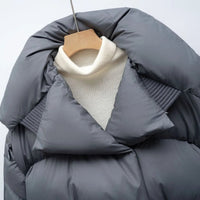 Canella Cropped Puffer Jacket in Slate Blue