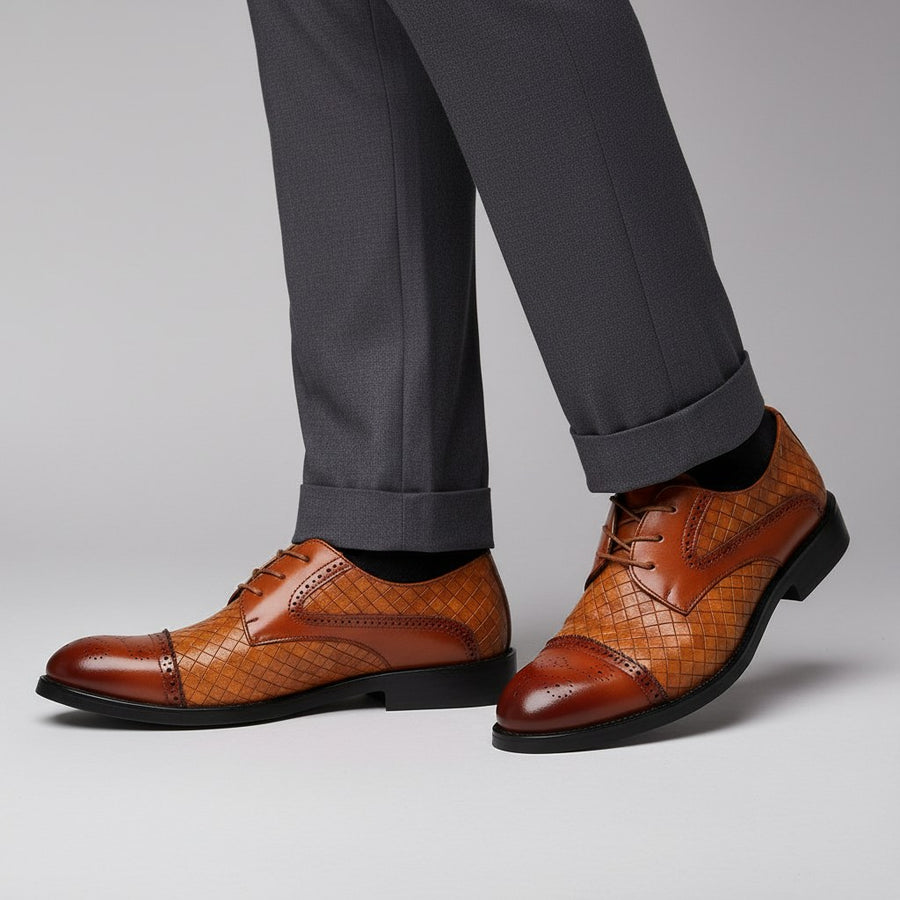 Canton Cap Toe Derby in Cognac