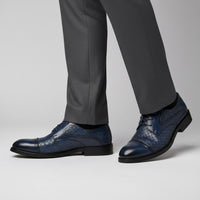 Canton Cap Toe Derby in Royal Blue