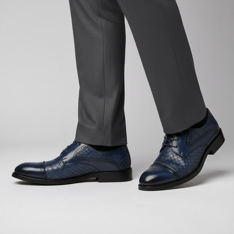 Canton Cap Toe Derby in Royal Blue