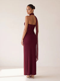Carina Maxi Dress Burgundy - back