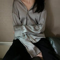 Carine Women's Long Sleeve Collared Button Down Blouse