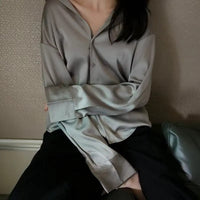 Carine Women's Long Sleeve Collared Button Down Blouse