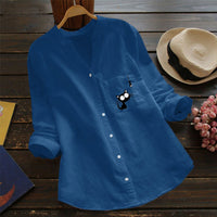 Carmen Casual Shirt with Chest Pocket in Blue