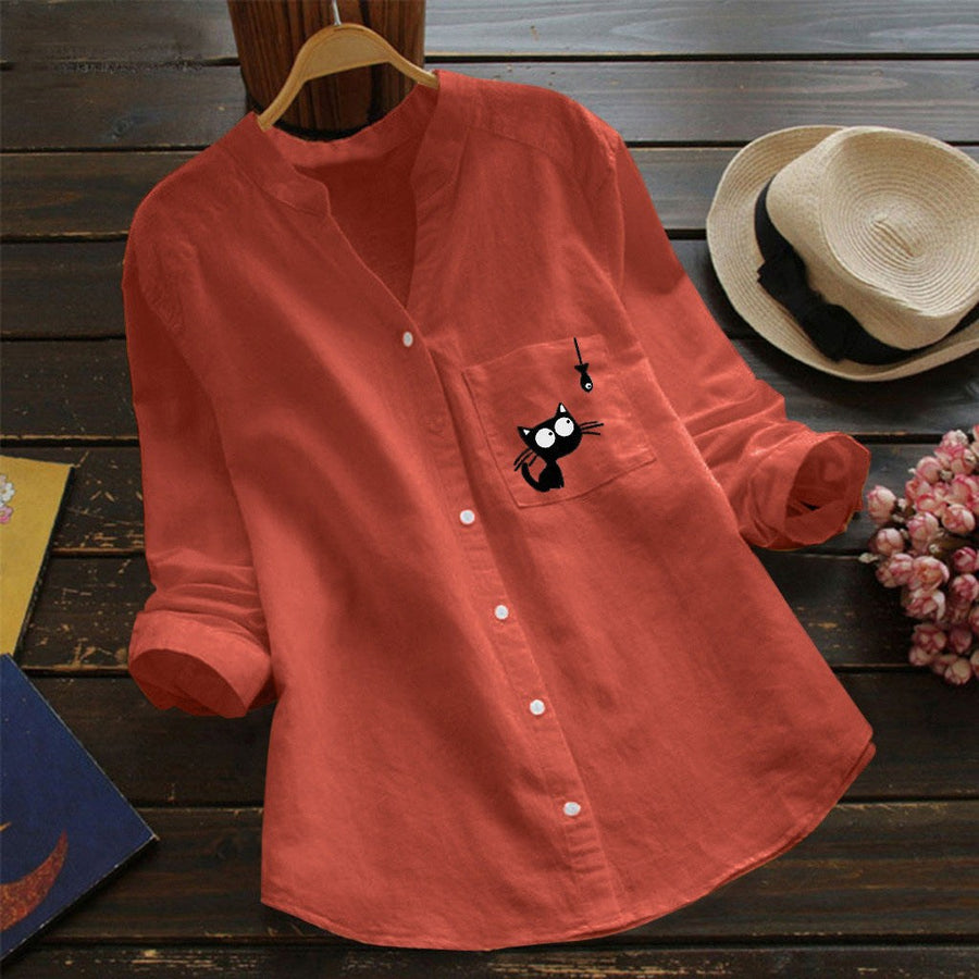 Carmen Casual Shirt with Chest Pocket in Orange