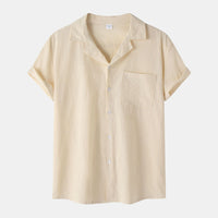 Carmen Casual Shirt with Short Sleeve and Chest Pocket in Khaki