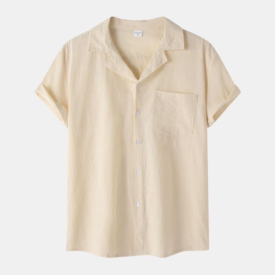 Carmen Casual Shirt with Short Sleeve and Chest Pocket in Khaki