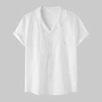 Carmen Casual Shirt with Short Sleeve and Chest Pocket in White