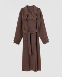 Carmen Comfortable Coat with Oversized in Brown