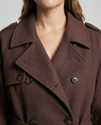 Carmen Comfortable Coat with Oversized in Brown