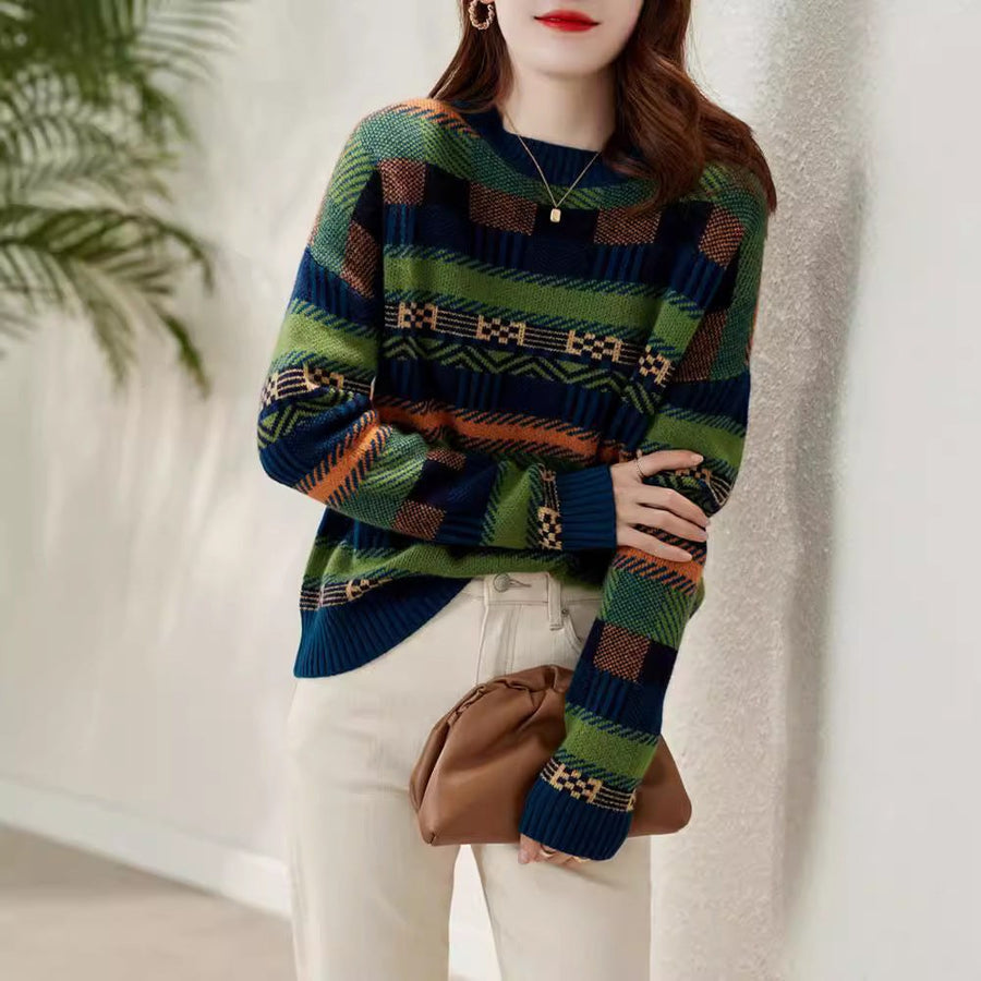 Carmen Knit Sweater with Crew Neck