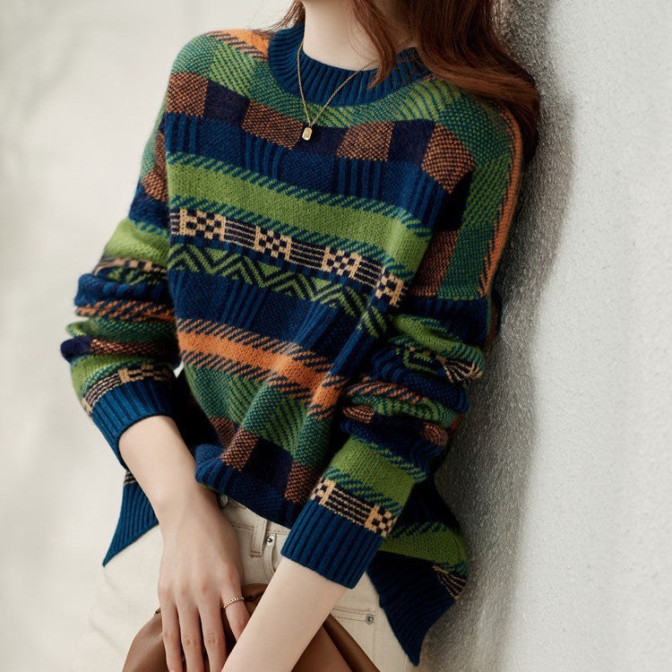 Carmen Knit Sweater with Crew Neck