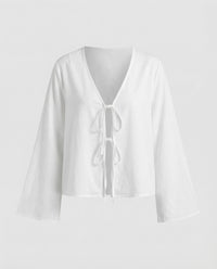 Carmen Linen Blouse in White
