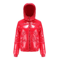 Carmen Quilted Jacket with Hood in Red