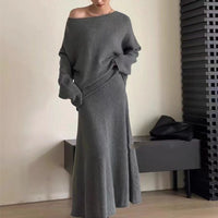 Caro Elegant Knit Dress with Oversized