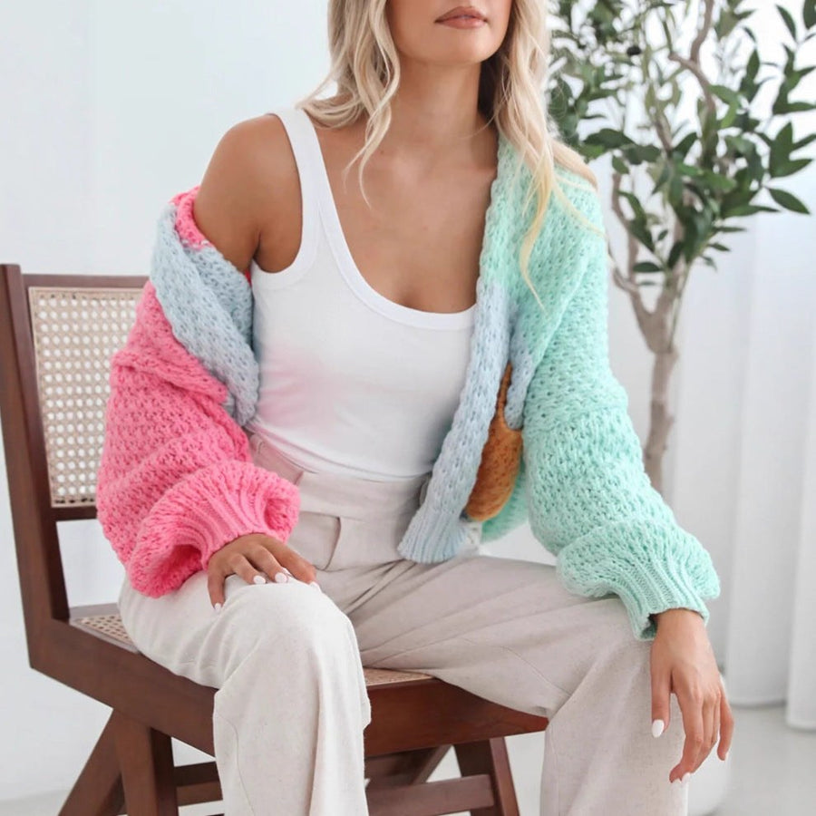 Caro Knit Cardigan with Oversized