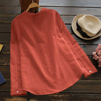 Caro Linen Blouse with Long Sleeve