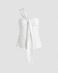 Caro Linen Top in White