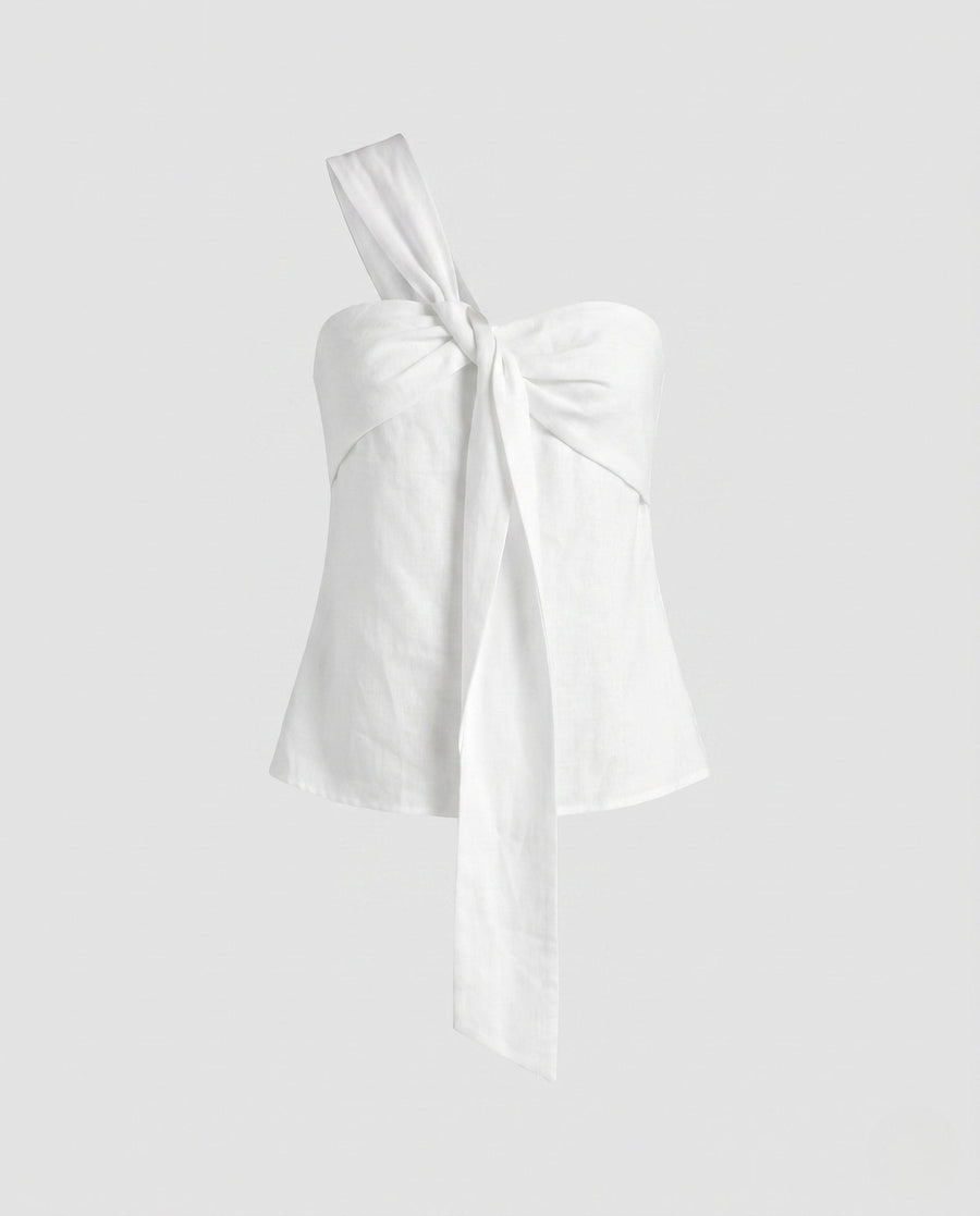 Caro Linen Top in White