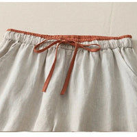 Caroline Linen Blend Pant in Apricot